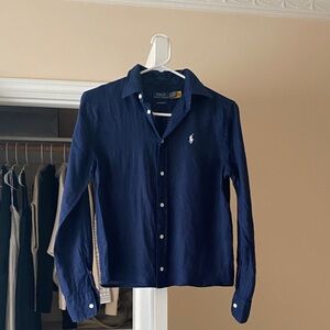 POLO RALPH LAUREN LINEN  BUTTON DOWN BLOUSE